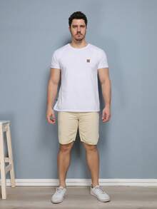 Men Denim Shorts - Beige - View 7