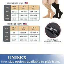 1 Đôi tất nén thể thao ngoài trời unisex - Cao đến đầu gối, áp lực 15-20mmHg, khóa kéo bên hông, thiết kế kín mũi, thích hợp cho thể thao. - Màu be - Xem 6