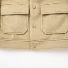 Balabala Áo khoác len hai mặt dáng rộng cổ điển Young Boy - Màu Khaki - Xem 5