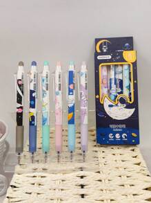 6入組可愛的卡通設計便攜式擦除筆 - 藍色 - 查看 4