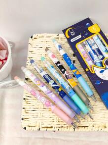 6入組可愛的卡通設計便攜式擦除筆 - 藍色 - 查看 3