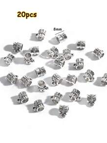 20入古色銀合金吊墜珠寶連接吊飾手鐲吊墜連接器間隔珠寶扣配件手鐲項鍊diy定位扣 - 復古銀色 - 查看 14