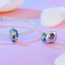 bamoer 1 cái 925 sterling bạc Mộng mơ Loạt Chói sáng Cua Hạt Hải mã Vật rủ xuống Đối với phụ nữ Vòng tay Và Dây chuyền DIY - Bạc - Xem 7