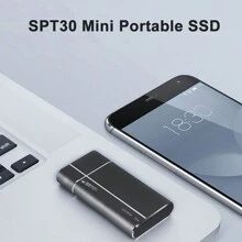Stmagic便攜式ssd 128gb 256gb 512gb 1tb 2tb 迷你外接固態硬盤,480mb/s適用於筆記本電腦智能手機ps4 Pc電視禮物 - 黑色 - 查看 2