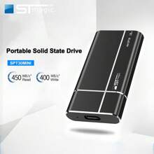 Stmagic便攜式ssd 128gb 256gb 512gb 1tb 2tb 迷你外接固態硬盤,480mb/s適用於筆記本電腦智能手機ps4 Pc電視禮物 - 黑色 - 查看 1
