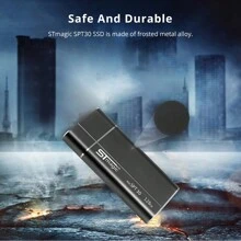 Stmagic便攜式ssd 128gb 256gb 512gb 1tb 2tb 迷你外接固態硬盤,480mb/s適用於筆記本電腦智能手機ps4 Pc電視禮物 - 黑色 - 查看 3