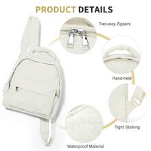 Backpack Women's 2023 New Advanced Versatile Travel Backpack Women's Fashion Small Backpack Women's Schoolbag Suitable for Work and Shopping - Beige - View 4