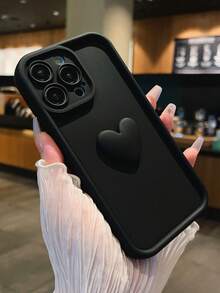 1個3d愛心竹質材料手機殼,適用於iphone14/13 - 黑色 - 查看 2