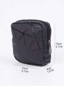 1pc Geometric Pattern Sanitary Pad Storage Bag For Travel Storage Bag,Makeup Bag,Cosmetic Bag,Vacation Organizer,Large Capacity Makeup Organizer Makeup Case, For Lipstick, Brush, Skincare, Mobile Phone, Coin, Small Items, For Home,Gift,Vacation And Festival Halloween Christmas Multifunctional Use,Boho Vibes