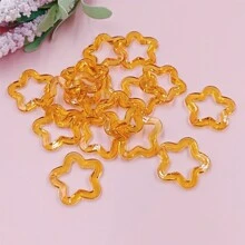 10入組/袋,30mm透明掛孔空心梅花五角星diy珠寶配件手工吊墜車內鑰匙扣材料顏色