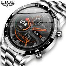 LIGE LIGE Luxury Brand Smart Watch Men Steel Band Fitness Watch Heart Rate Blood Oxygen Monitoring Watch
