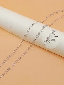 100cm Anti-fade Electroplated Colorful Crystal Butterfly Diy Handmade Necklace Chain Accessory - Silver - View 4