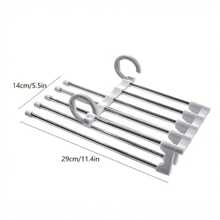 Multifunctional Stainless Steel Adjustable Trouser Rack, Towel Rack, Wardrobe Rack - White - View 2