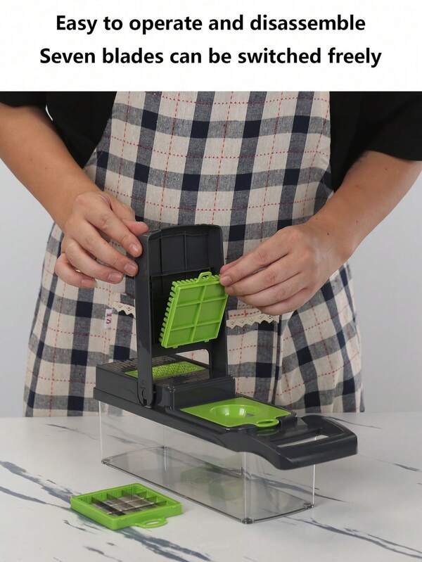 1Set Vegetable Onion Chopper, Kitchen 14 In 1 Food Chopper 8 Blades