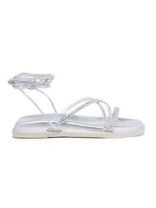 Women Flat Sandals - 銀色 - 查看 5