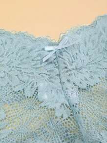 FINETOO 5pcs Women's Lace Butterfly Pattern Low-Rise Panties With Bow - Multicolor - View 9