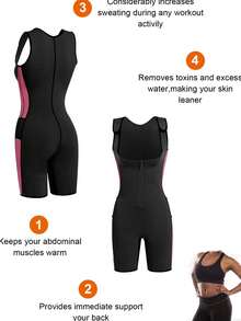 Faja Completa De Cuerpo Transpirable Para Mujer - Negro - Ver 3