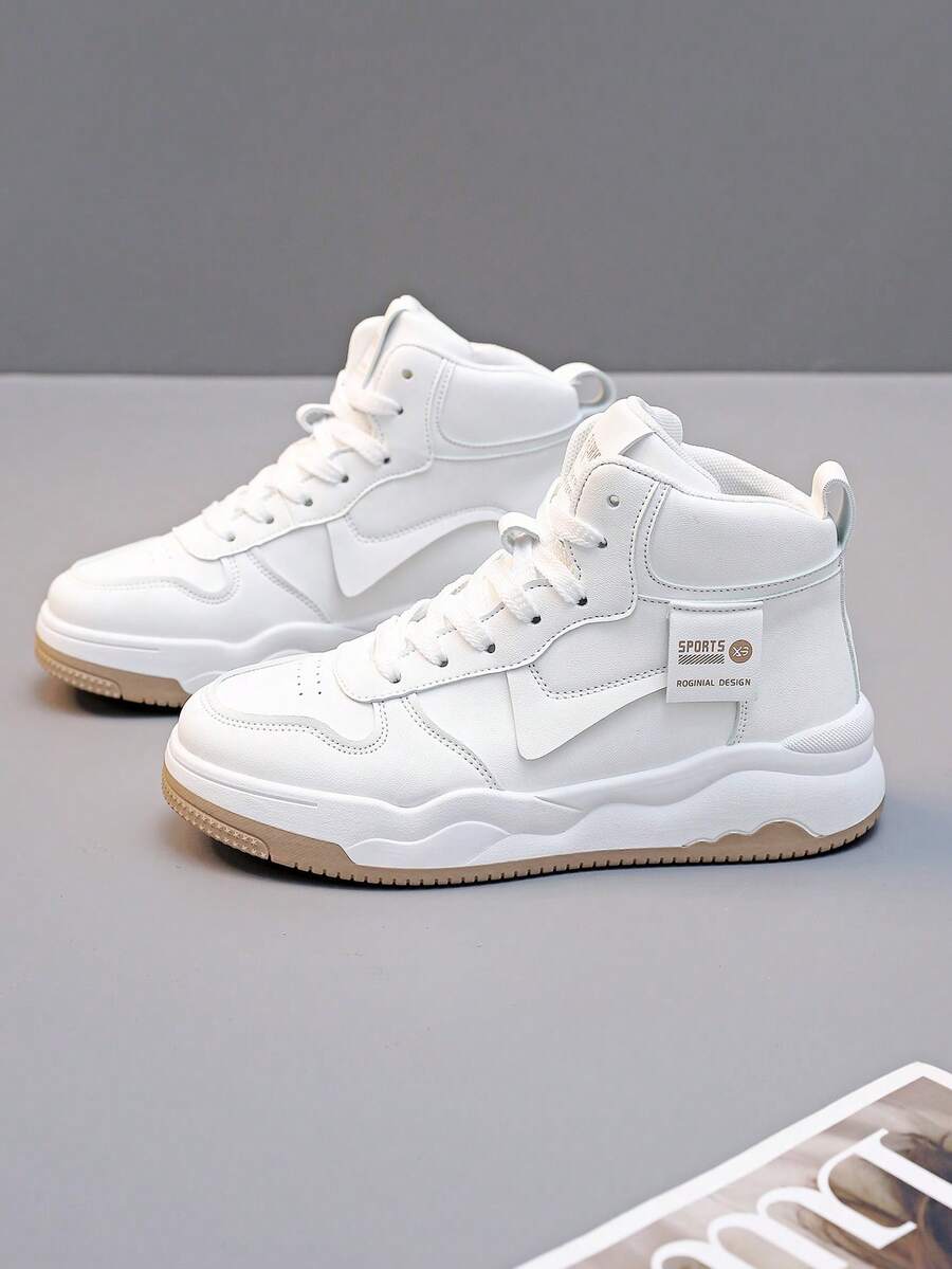 1 đôi Thể thao Phong cách Nhẹ Của phụ nữ Đúng mốt Nền tảng Giày thể thao , Toàn trận Trắng Giày dép Đối với Sinh viên Đến Mặc Ngoài trời - trắng - Xem 1