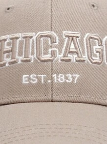 1 Miếng Đúng mốt Thêu Thư Chicago Thiết kế Hip-hop Mũ bóng chày Cho nam giới - Màu Khaki - Xem 4