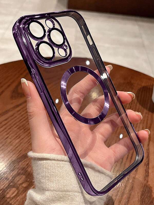 Apple Purple Anti-Drop Tpe Phone Case Compatible With Magsafe Charger, Compatible With IPhone