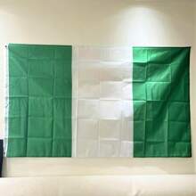 旗幟90x150cm綠白旗幟,適用於室內外家居裝飾