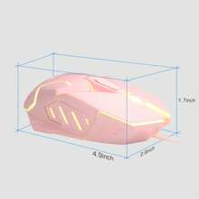 MageGee 1pc G10 Wired Gaming Mouse, 7 Colors Breathing LED Backlit Gaming Mouse, 6 Adjustable DPI (up to 3200 DPI), Ergonomic Optical Computer Mouse with 7 Buttons Compatible With Windows PC Gamers - Pink