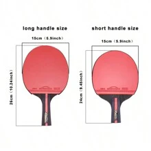 Juego De 2 (15 Componentes) Raqueta De Tenis De Mesa Profesional De 5 Estrellas Con Doble Cara Con Gomas Altamente Elásticas Y 2 Tipos De Mango: Mango Largo Y Mango Corto - Multicolor - Ver 9