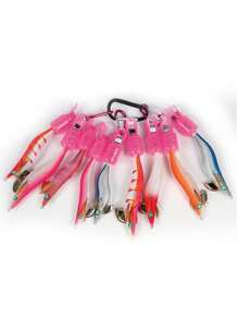 LETOYO 9入組粉色螃蟹魷魚掛鉤保護套裝配有4個卡拉比綫，適用於露營 - 查看 4