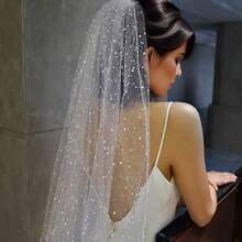 Bridal Veil, Elegant Single-layer White Veil With Comb And Wedding Accessories For Bride
