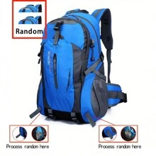 1pc New Travel Backpack, Leisure Sports Backpack, Outdoor Mountaineering Bag, Waterproof Nylon Multi-functional Large-capacity Backpack, Sports Style, Suitable For Men And Women, Mountaineering, Hiking, Sports And Fitness, Daily Use (with Waist Protector) - Blue - View 2