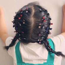 Set de 12 piezas de pasadores de pelo de moda y lindos para niñas con colores aleatorios de flores y rhinestones, que incluyen mini pinzas para el cabello, pasadores, pinzas de resorte, perfectos para el estilo coreano, uso diario, actuaciones, cenas, fiestas de cumpleaños y como accesorios de fotografía para adolescentes y jóvenes - Multicolor - Ver 3