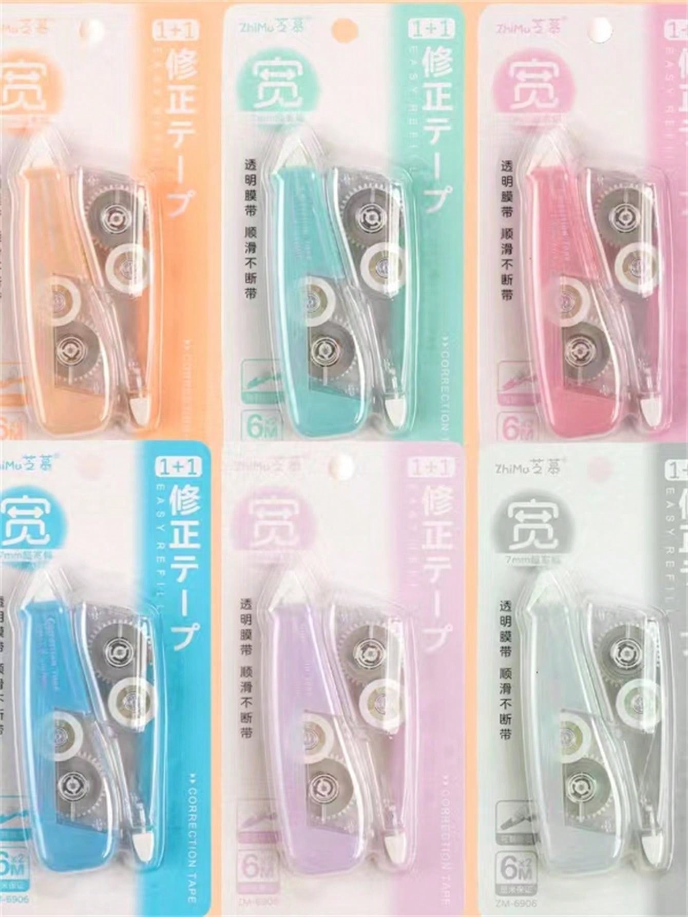 1 Card Random Color Removable Correction Tape With Replaceable Refills