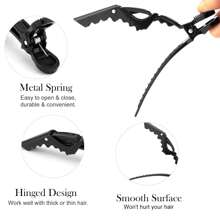 5pcs Crocodile Clips For Girls, Suitable For Daily Use And Diy Hair Styling - Black - View 4