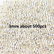 2/2.5/3mm Bi Nhỏ Crimps Cấp Hạt Chặn Miếng Đệm Thành Phần Hạt Làm Trang Sức Tự Làm Thủ Công chất liệu 500 chiếc - Nhiều màu - Xem 15
