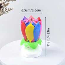 1 件蓮花音樂生日蠟燭,創意旋轉開花蓮花燈籠蛋糕裝飾,母親節禮物,母親節裝飾,母親節用品,派對用品,派對裝飾 - 彩色 - 查看 3