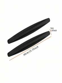 2入組黑色pvc前後保險槓防撞碰保護套,具有碳纖維紋理,加厚防刮擦和碰撞,通用尺寸,適用於汽車配件 - 黑色 - 查看 3