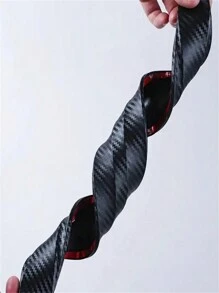 2入組黑色pvc前後保險槓防撞碰保護套,具有碳纖維紋理,加厚防刮擦和碰撞,通用尺寸,適用於汽車配件 - 黑色 - 查看 2