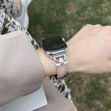 1件薄款PU環形錶帶，適用於Apple Watch女性款，38mm 40mm 41mm 42mm 44mm 45mm 46mm 49mm，適合Series Ultra 11/10/9/8/7/6/5/4/3 SE - 粉色 - 查看 3