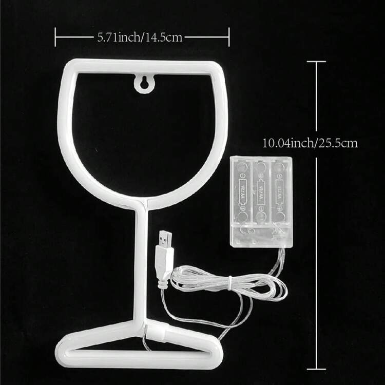 Luz de neón LED de vidrio en forma de taza multicolor - Multicolor - Añade 4