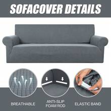 1 Miếng Căng cao Bọc ghế sofa 1 2 3 4 An ninh Vải phủ ghế dài Đối với Phòng khách Dệt hoa Dệt kim Dày Sofa Dép lê Đối với Chó Thú cưng Mèo Đồ nội thất Người bảo vệ - Màu Xám nhạt - Xem 6