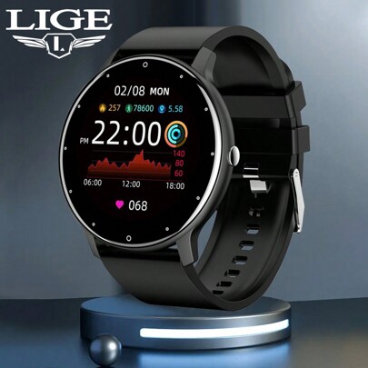 LIGE Reloj Inteligente Para Hombres Y Mujeres, Podómetro, Calorías, Recordatorios De Llamadas, Reloj Deportivo De Fitness A Prueba De Agua, Monitor De Ritmo Cardíaco, Presión Arterial, Sueño, Reloj Despertador, Recordatorios De Mensajes, Clima, Fotos, Recordatorio De Sedentarismo Brazalete Inteligente Compatible Con Android Y Ios