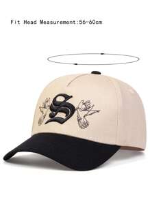 1頂男裝哥德風字母s刺繡棒球帽,時尚防曬休閒帽適合春秋旅行、海灘派對、街頭穿搭 - 彩色 - 查看 4