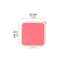 1pc Portable Silicone Sealed Bento Box, Sandwich Storage Box, Microwave Safe Lunch Box - Pink - View 7