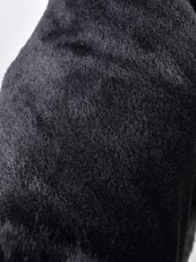 YWQLWJ 1pc Solid Color Shawl For Women, Warm & Skin-friendly, Winter Outerwear - Black - View 6