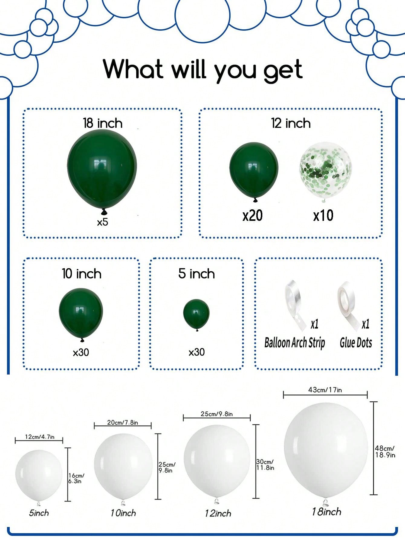 BESTonZON 8 Stück Zahnballons - Weiße Baby Party Dekoration