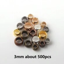 2/2.5/3mm Bi Nhỏ Crimps Cấp Hạt Chặn Miếng Đệm Thành Phần Hạt Làm Trang Sức Tự Làm Thủ Công chất liệu 500 chiếc - Nhiều màu - Xem 17