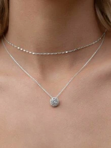 1條銀色閃亮背部連鎖,女性婚禮首飾