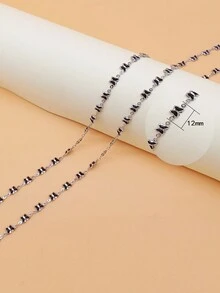 100cm Anti-fade Electroplated Colorful Crystal Butterfly Diy Handmade Necklace Chain Accessory - Silver - View 11