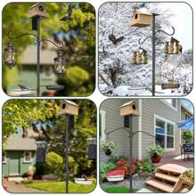 Bird House Pole, 80 Inch Adjustable Bird Feeder Poles - Black - View 3