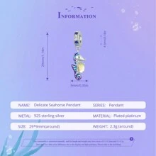 bamoer 1 cái 925 sterling bạc Mộng mơ Loạt Chói sáng Cua Hạt Hải mã Vật rủ xuống Đối với phụ nữ Vòng tay Và Dây chuyền DIY - Bạc - Xem 12